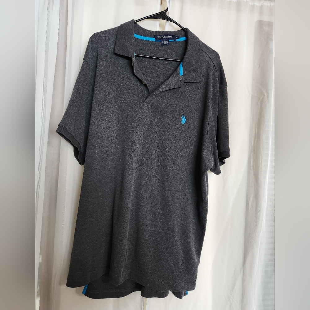 U.S. Polo Assn. Men's Luxury Feel Polo Shirt, Heather Grey, Large